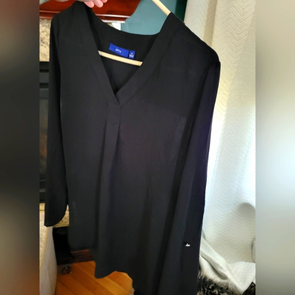Black V-Neck Blouse
